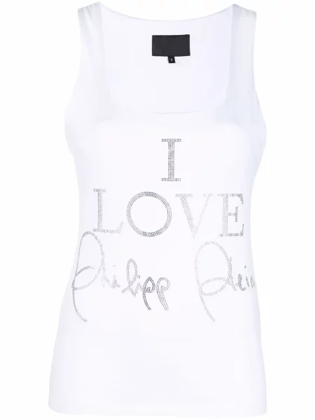Top Philipp Plein de cristal alb
