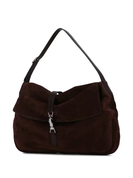 Geantă Gucci Jackie din piele de căprioară maro