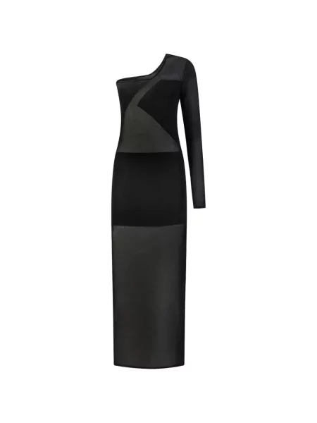 Rochie maxi Gauge81 cu un umăr gol negru