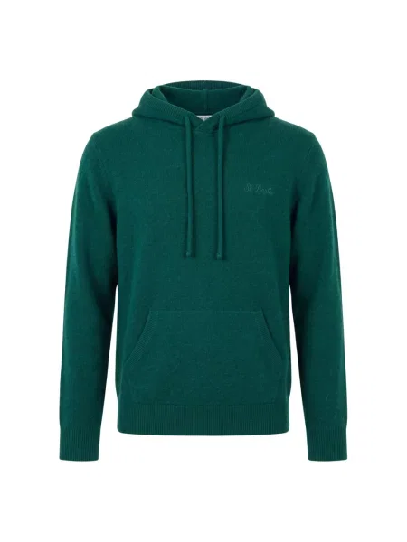Sweter Mc2 Saint Barth wełniany z kapturem zielony