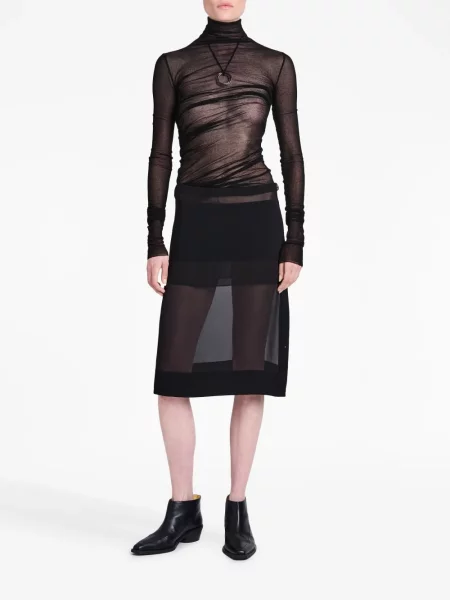Šifono skaidrus sijonas Proenza Schouler juoda