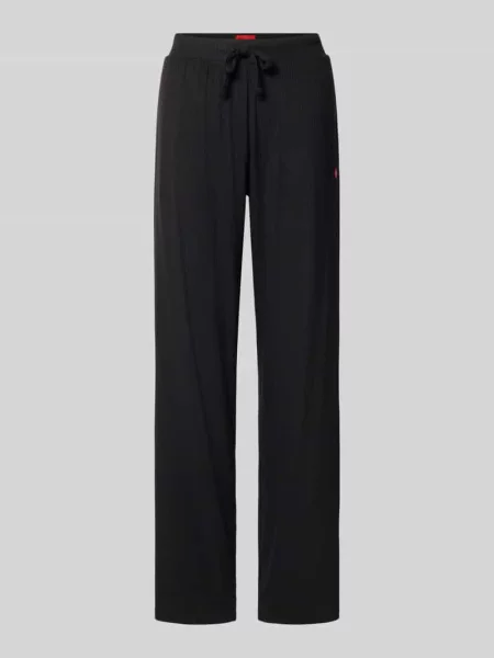 Spodnie dresowe o kroju relaxed fit z mieszanka modalu model HUGO HEART' czarne