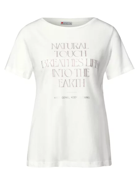 STREET ONE Tričko ružová / strieborná / prírodná biela