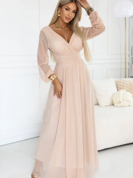 Rochie maxi Numoco Basic din tul