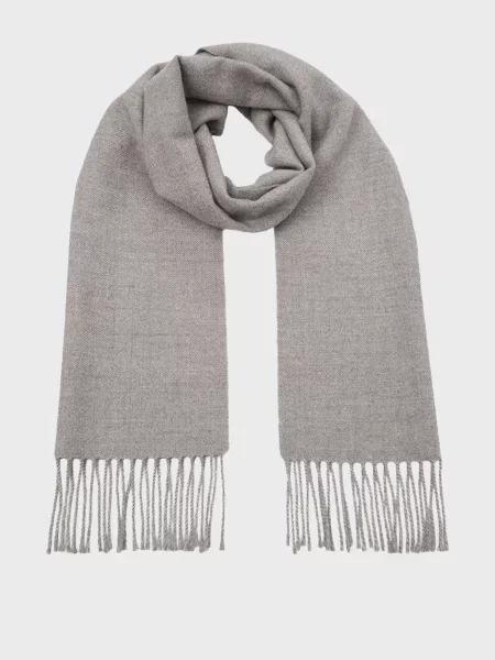 Шерстяной шарф Boss серый