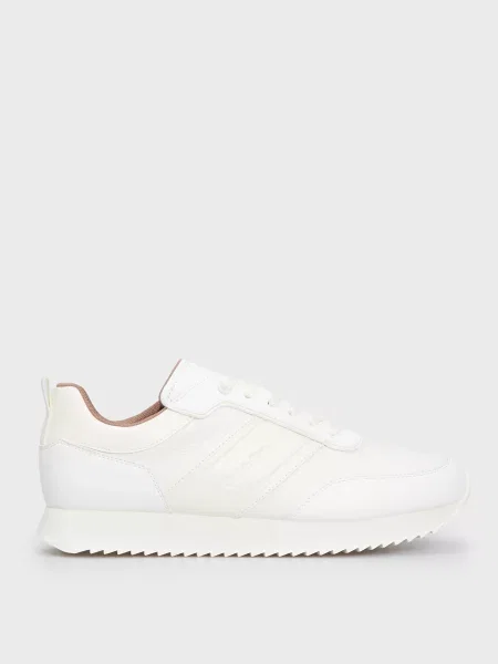 Кружевные кроссовки Calvin Klein на шнуровке белые