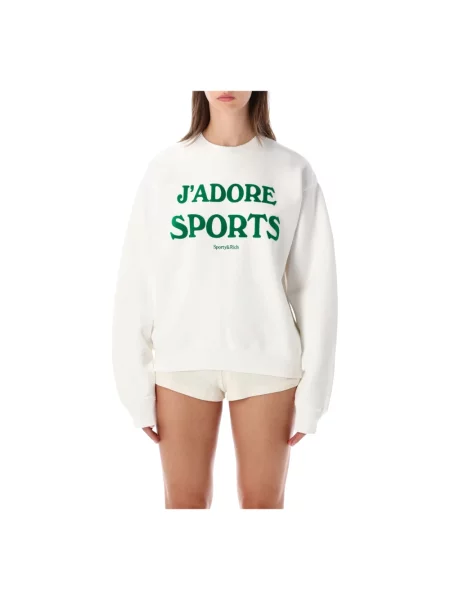 Bluza nierozpinana Sporty And Rich z okrągłym dekoltem biała