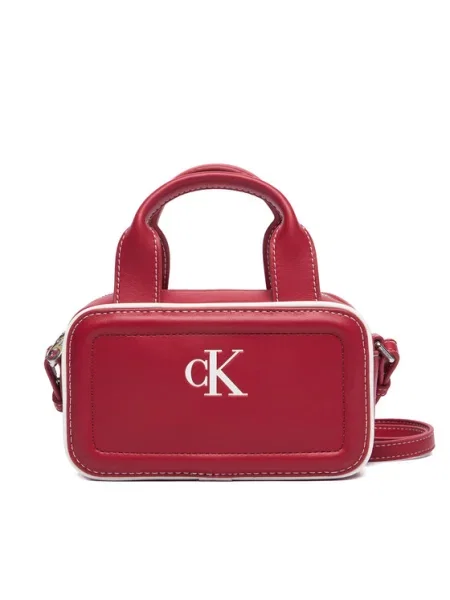 Calvin Klein Geantă Contrast Ck Mini Bauletto Bag Vișiniu alb
