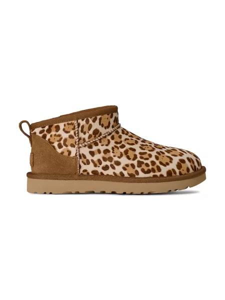 Pantofi Ugg din piele clasici mini bej