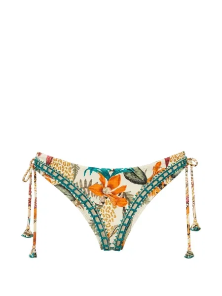 Bikini Del Maar cu model floral cu imagine alb
