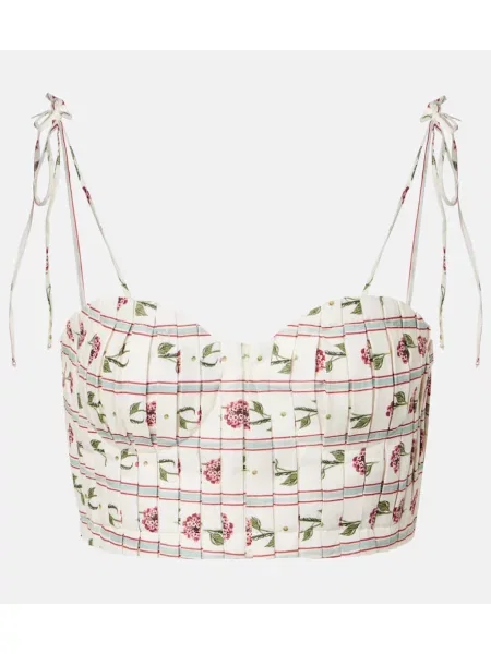 Top Agua By Agua Bendita de in cu model floral alb