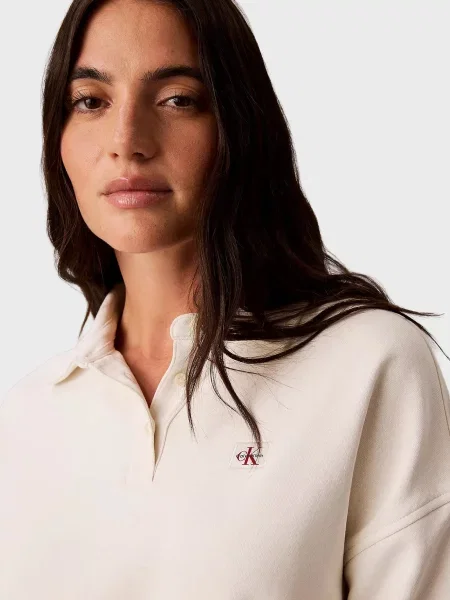 Махрове поло Calvin Klein Jeans біле