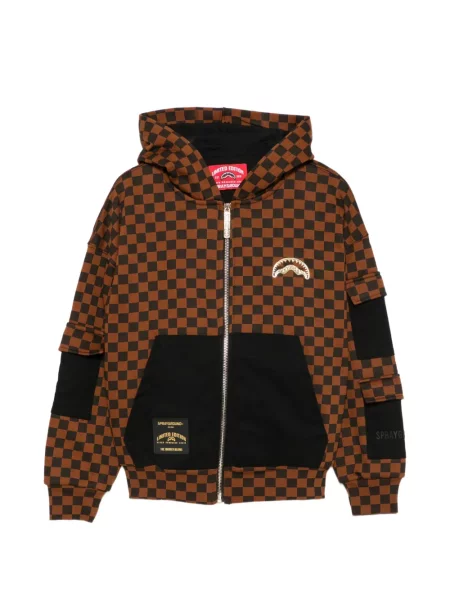 Bluza z kapturem dziecięca Sprayground Kid brązowa