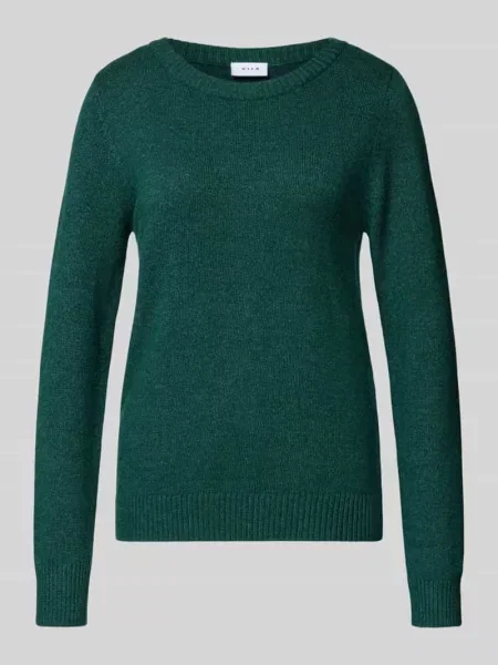 Sweter z dzianiny z okrągłym dekoltem model ‘Viril’ Vila