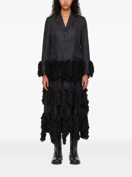 Fustă midi Comme Des Garçons cu volane asimetrică negru