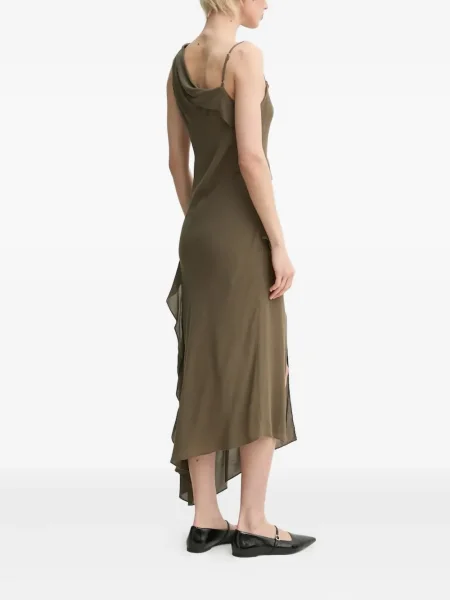 Rochie midi Samsøe Samsøe până la genunchi de costum verde