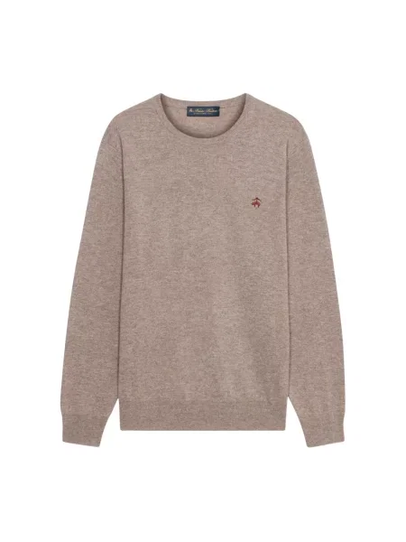 Sweter Brooks Brothers wełniany z logo różowy