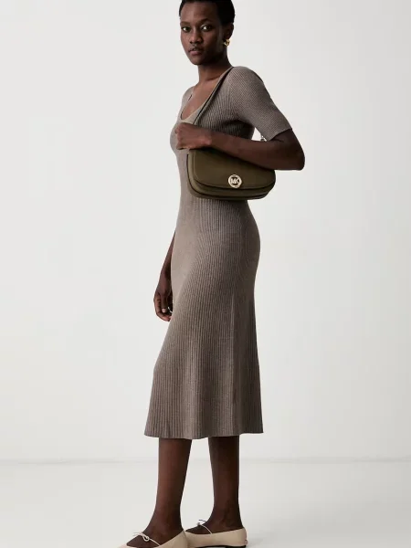 Calvin Klein rochie cu vâscoză maro
