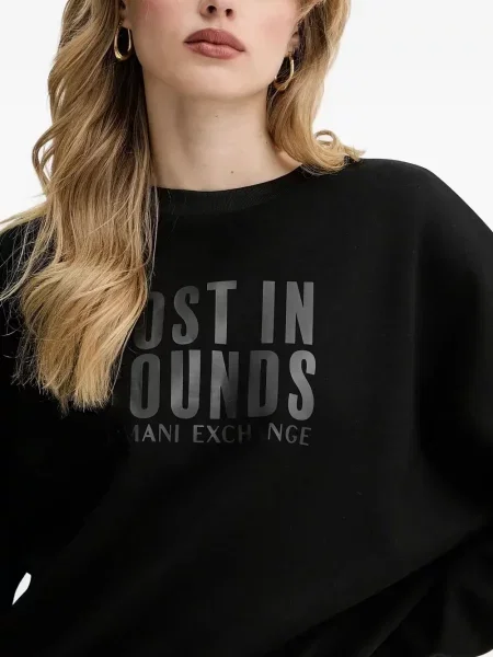 Hanorac crewneck Armani Exchange negru