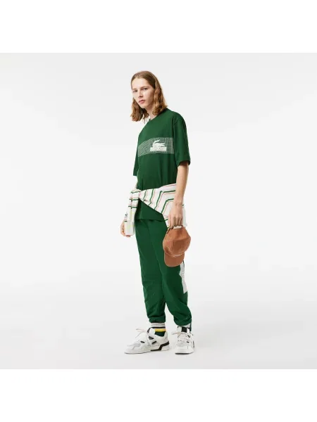 Lacoste Koszulka Z Nadrukiem Tenisowym O Luźnym Kroju Lacoste zielona