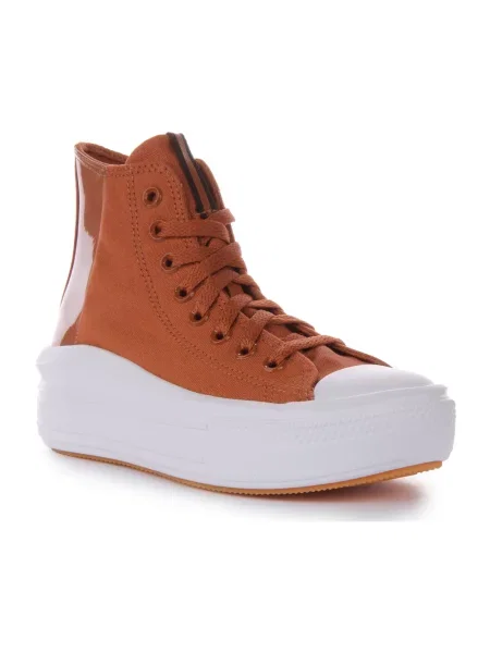 Sneakersy Converse na platformie brązowe