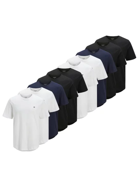 JACK & JONES Tričko námořnická modř / černá bílá
