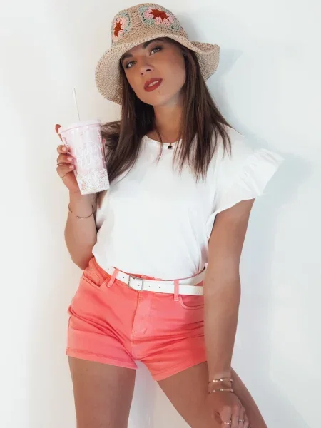 Szorty jeansowe GLAMWEAR Dstreet różowe