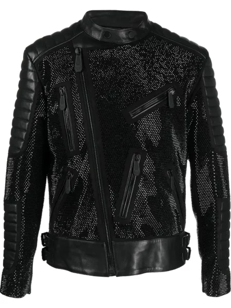 Кожено яке Philipp Plein черно