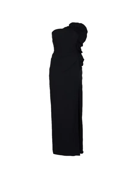Rochie maxi Sir cu volane fără bretele negru
