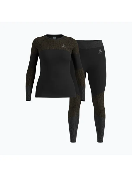 Set de lenjerie termică pentru femei ODLO Fundamentals Performance Warm black negru