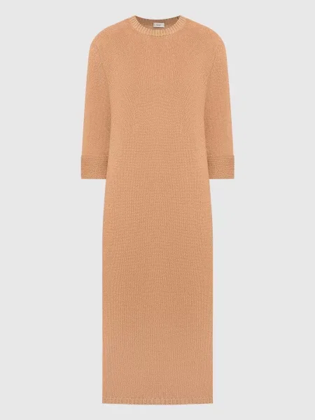 Сукня міді з вовни кашеміру і шовку Agnona коричнева