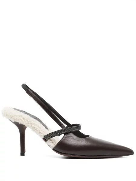 Pantofi cu toc Brunello Cucinelli slingback