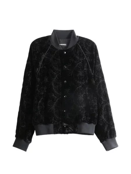 Geacă bomber Ann Demeulemeester cu model floral negru