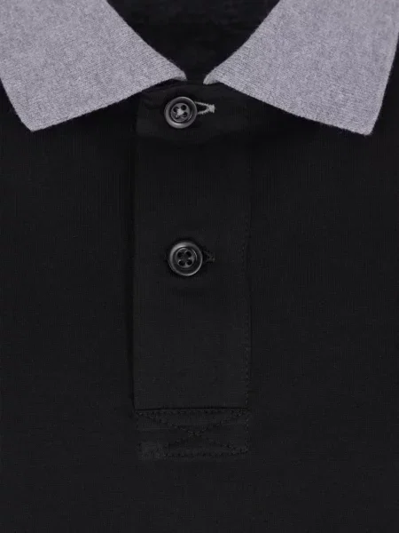 Lung tricou polo Brunello Cucinelli negru