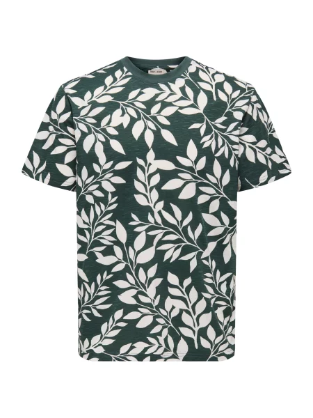 Only & Sons Tricou ONSPERRY verde închis alb