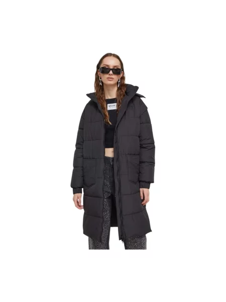Lniana parka Moschino czarna