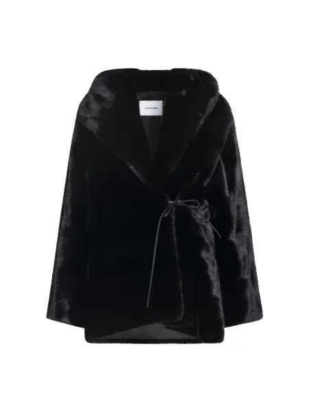 Kurtka Yves Salomon z kapturem kopertowa czarna