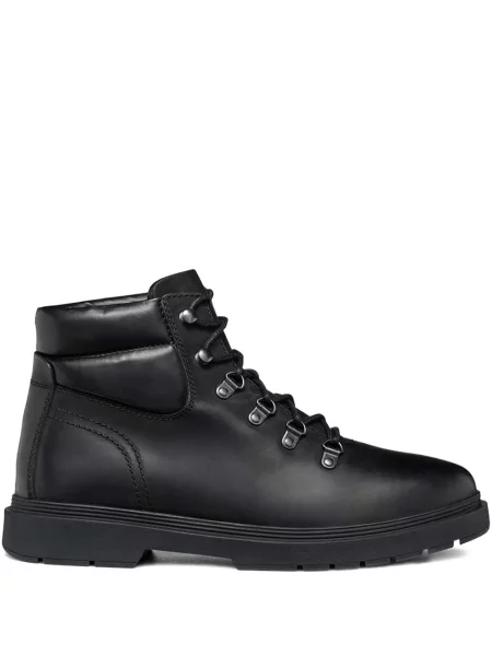 Botine Geox cu șireturi din piele negru