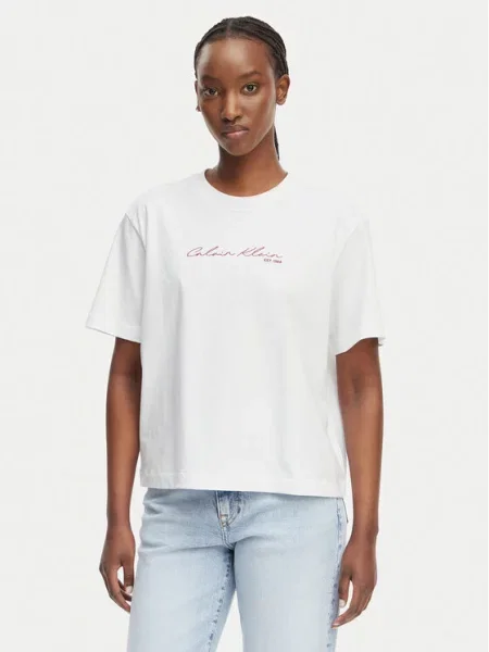 Calvin Klein Jeans Tricou | Relaxed fit alb