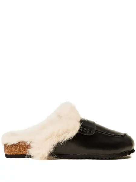 Papuci tip mules Twinset negru