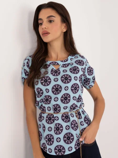 Bluză Fashionhunters business albastru