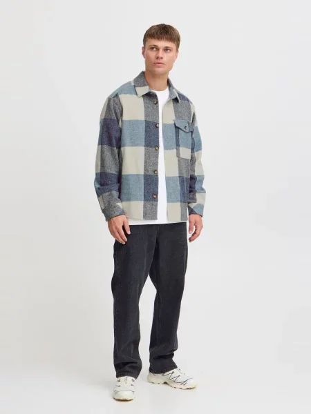 !Solid Prechodná bunda SDManheim námornícka / denim / antracitová / šedobiela modrá