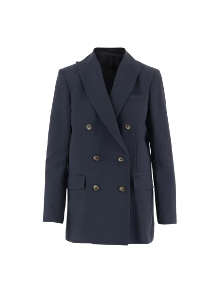 Lniana marynarka Fit niebieska