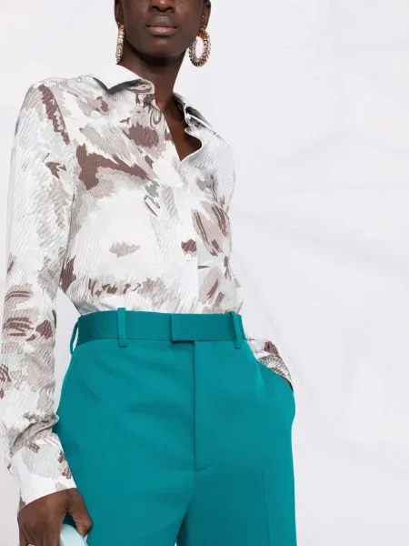 Długa koszula Off-white z nadrukiem w kamuflażu biała