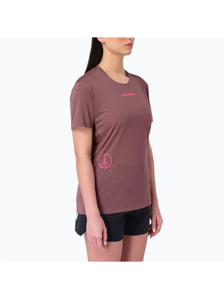 Дамска тениска за бягане Salomon Courtney Tee SS rose taupe розово