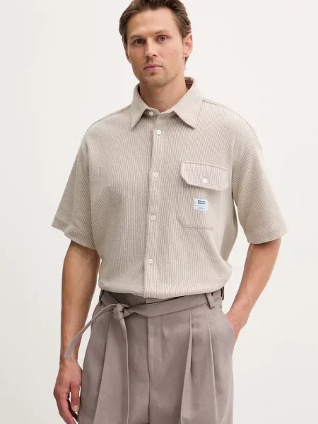 HUGO Blue srajca z bombažem Ebaffino bež