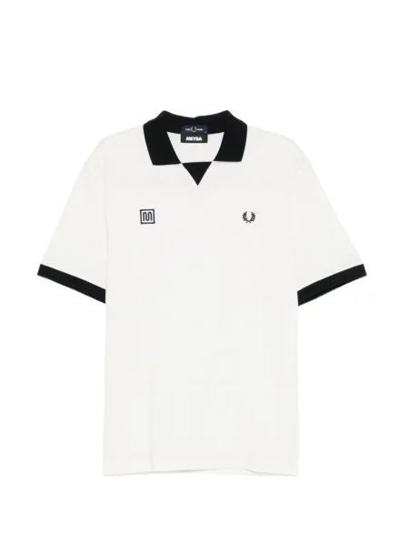 Tricou polo Fred Perry din jacard alb