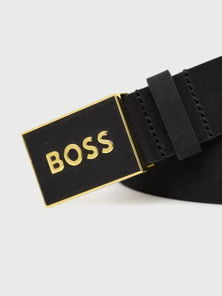 BOSS pásek pánský kožený černý