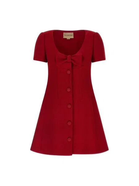 Sukienka Valentino Garavani tweedowa czerwona