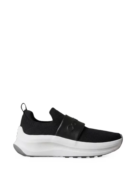 Sneakerși Calvin Klein cu bretele cu autograf negru